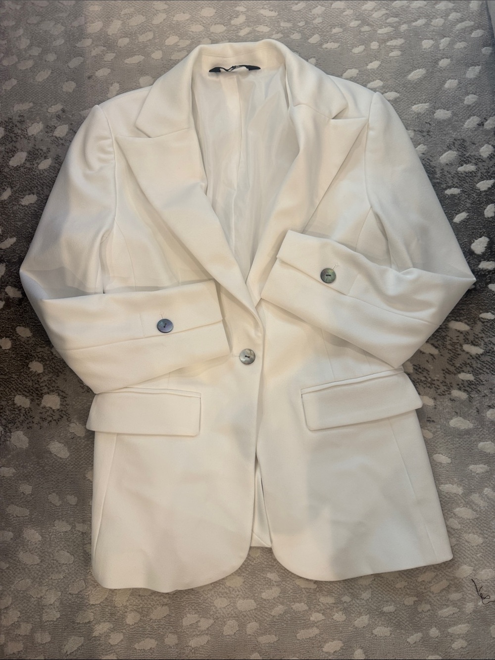 Ming Wang White Tailored Blazer Jacket
